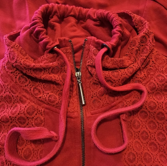 Kensie Red Jersey Knit Dress Draped Sides With Pockets Size Medium - Picture 8 of 9